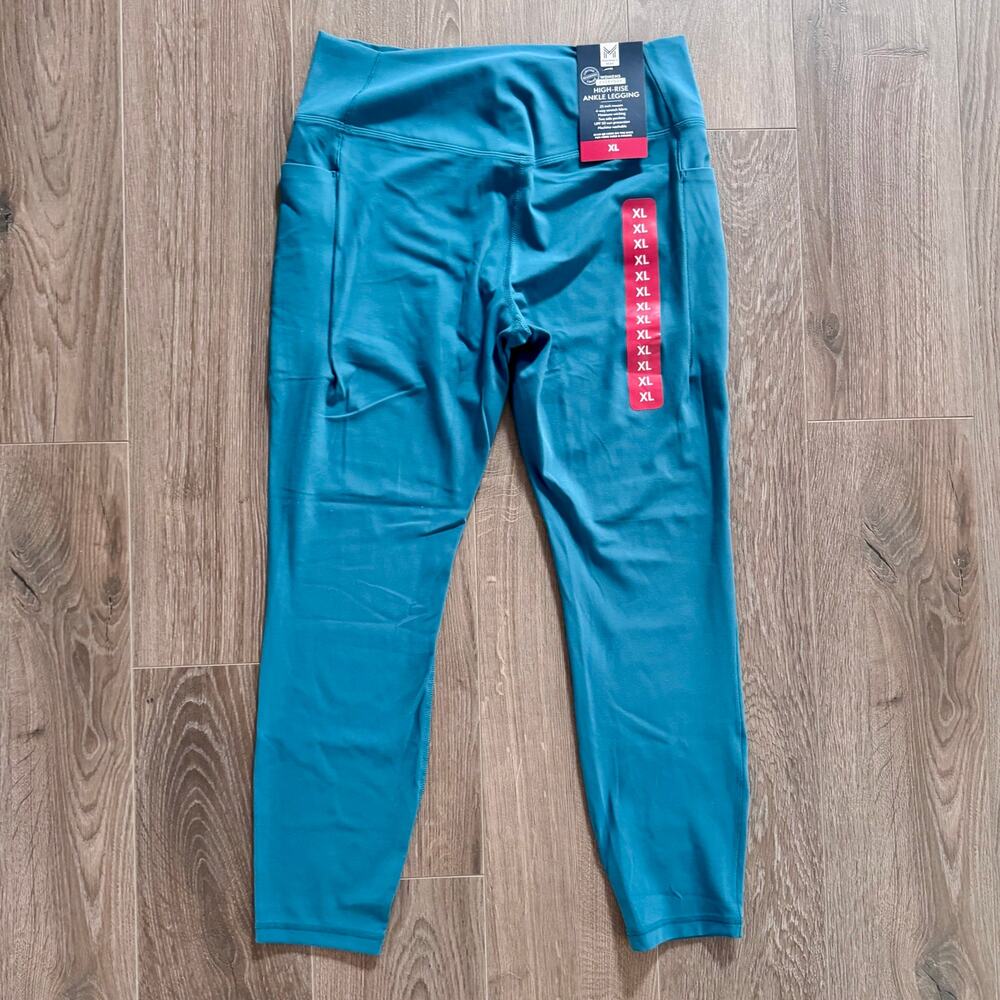 Members Mark Leggings Everyday High Rise Ankle Length Bundle of 2 Pink Teal XL - Picture 8 of 11
